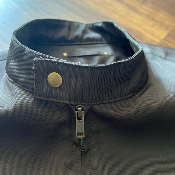 Men’s brown canvas style jacket with genuine leather trim by Wilson’s leather - Picture 11 of 13